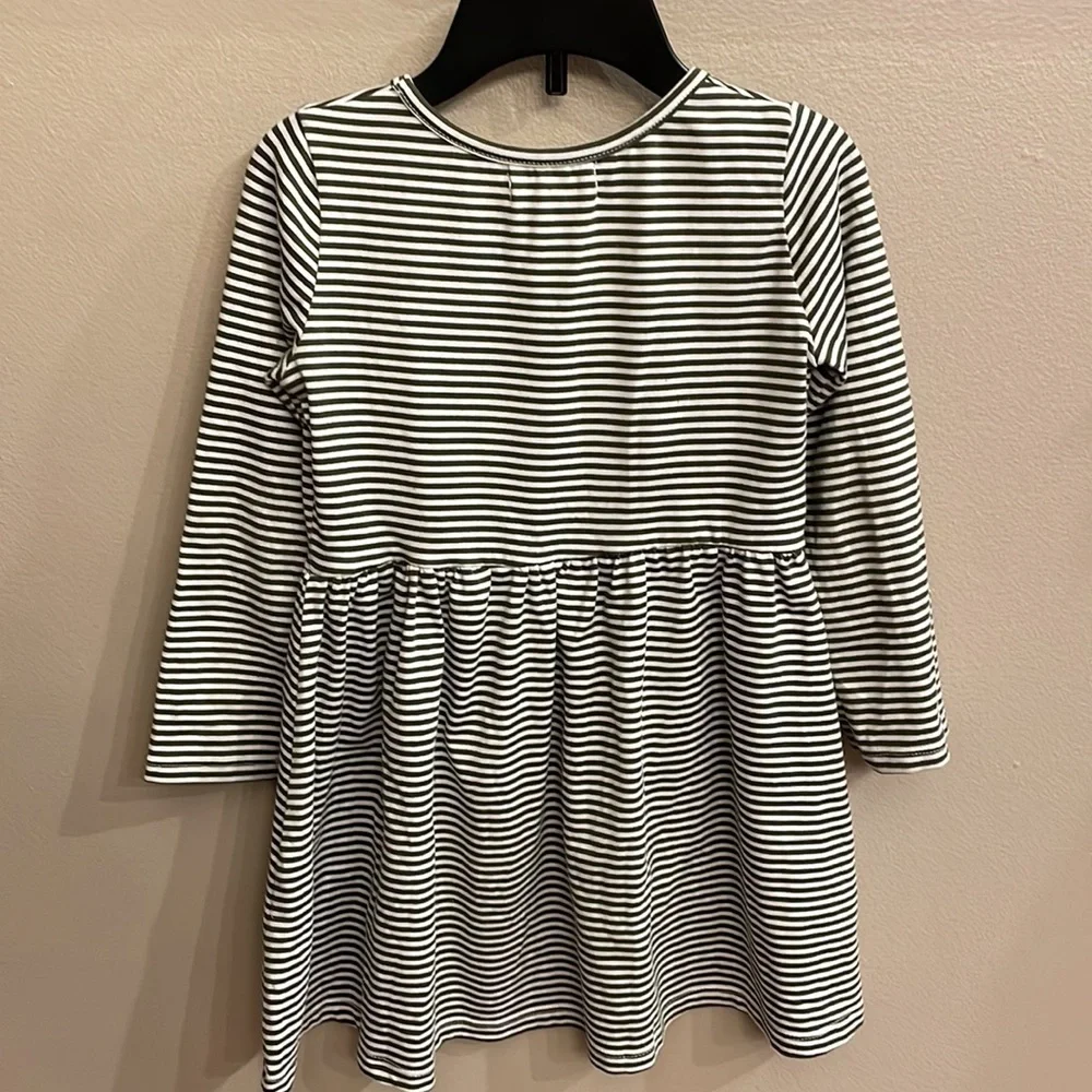 BTWEEN girl TODDLERS dress striped with SEQUINS pink butterfly 4T poly spandex.
